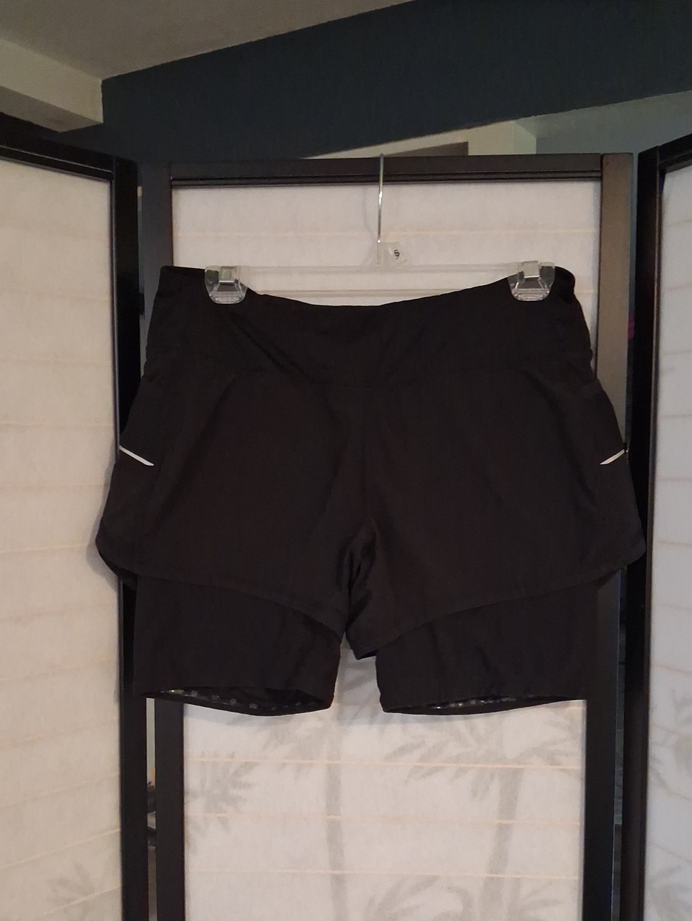 Athleta Black Layered Athletic Running Shorts